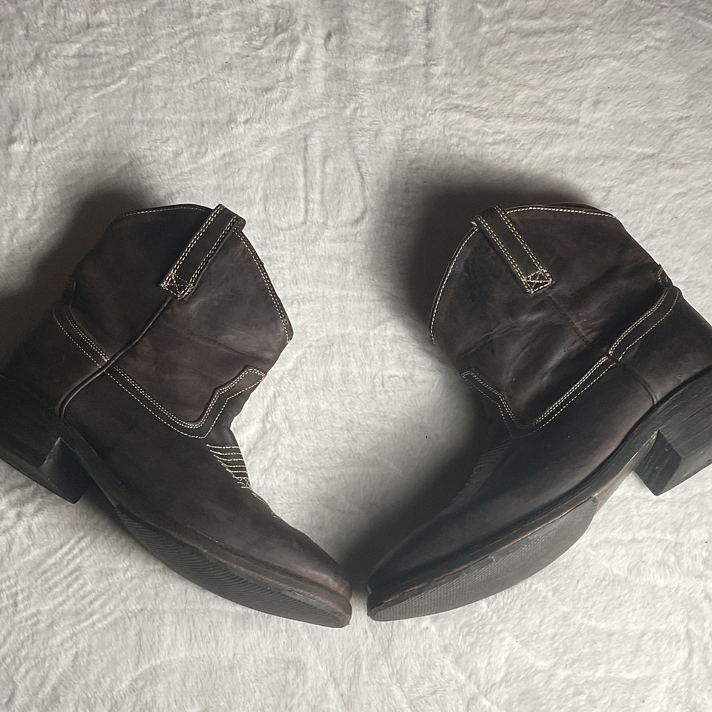 Miz Mooz brown cowgirl half boot western real leather